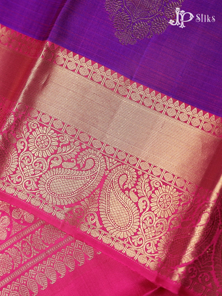 Violet And Pink Dharmavaram Silk Saree - D65