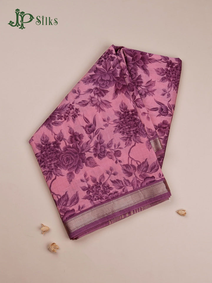 Onion Pink Semi Chanderi Saree - G34