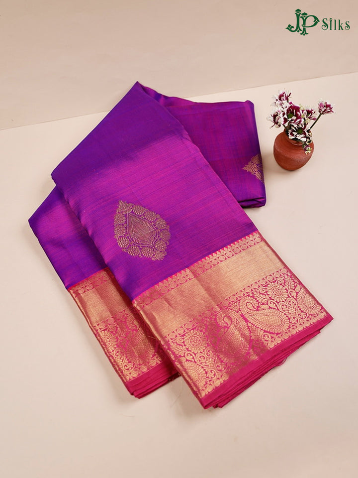 Violet And Pink Dharmavaram Silk Saree - D65