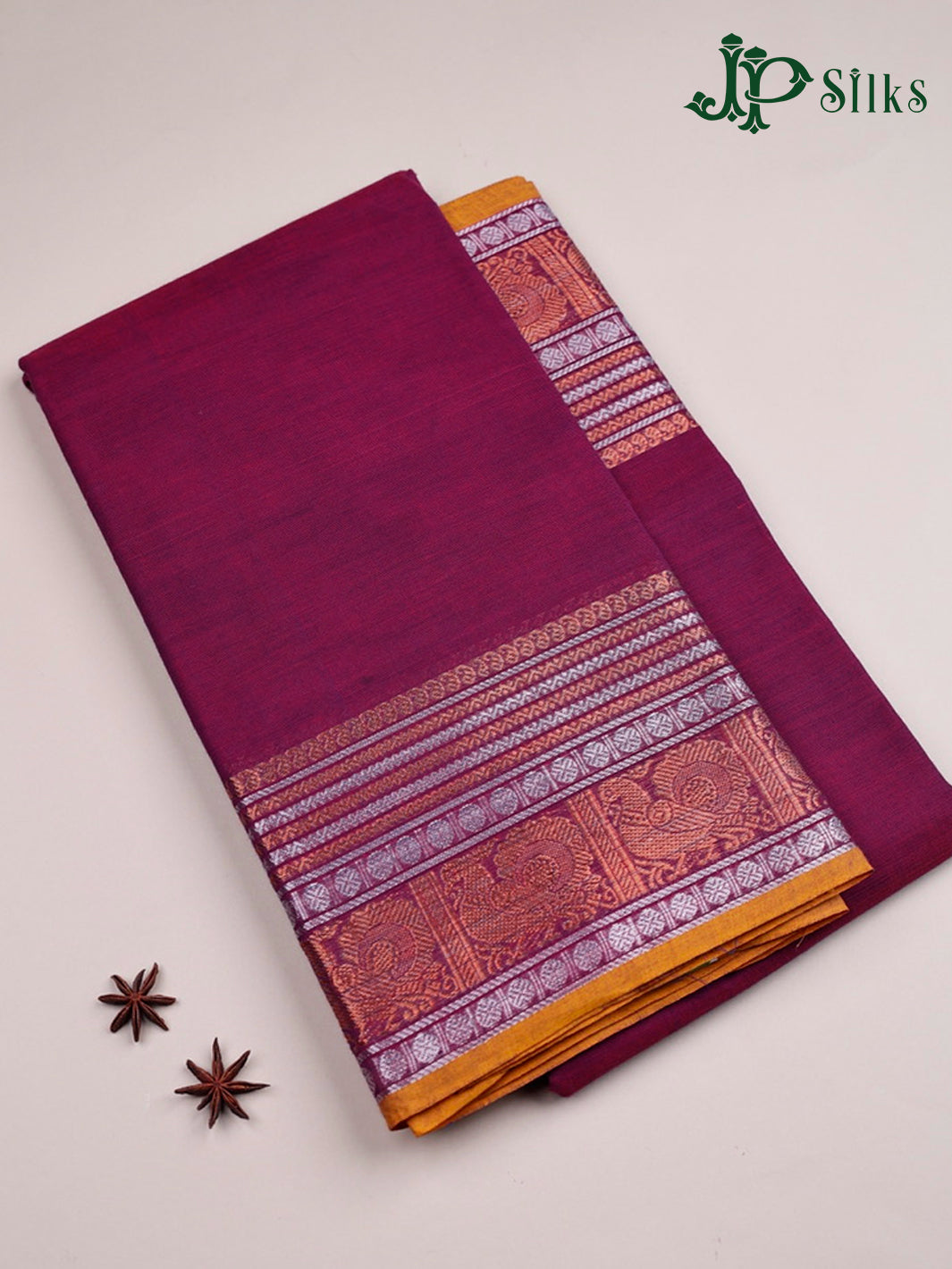 Dark Magenta Pink Chettinad Saree - D2571