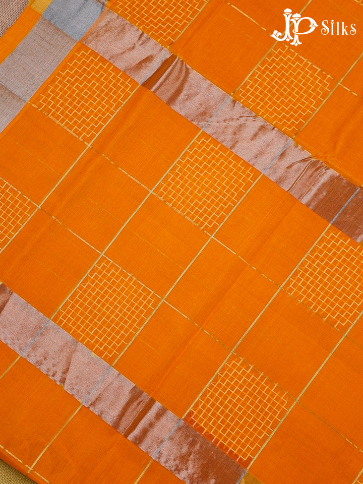 Mustard Venkatagiri Cotton Saree - D9811