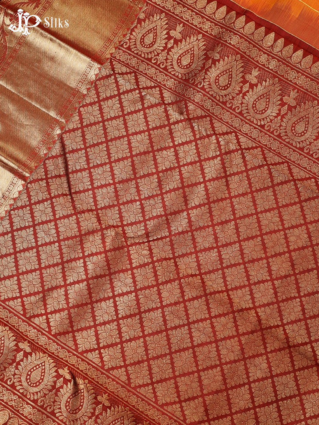 Mustard And Maroon Dharmavaram Silk Saree - D60