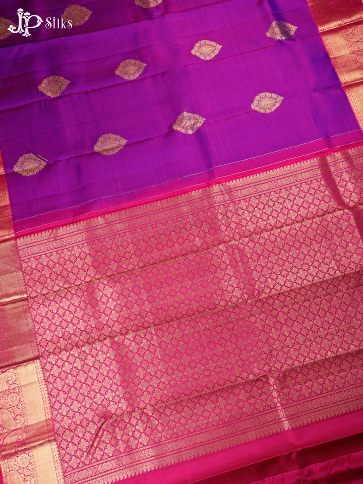 Violet And Pink Dharmavaram Silk Saree - D65