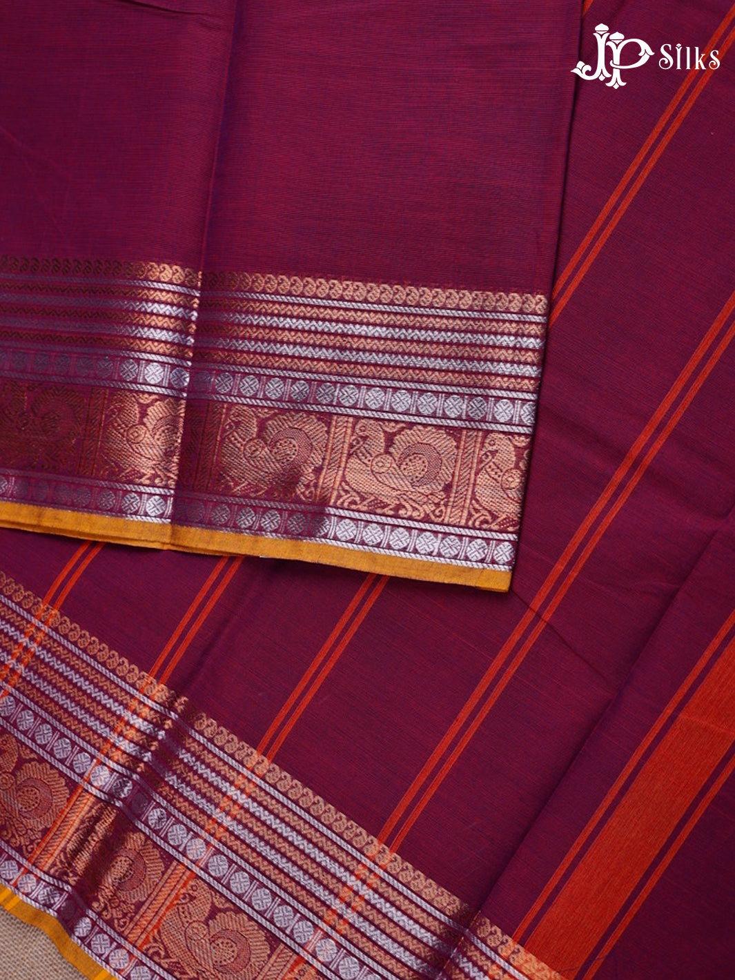 Dark Magenta Pink Chettinad Saree - D2571