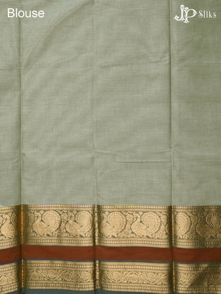 Pastel Green Chettinad Cotton Saree - D9637