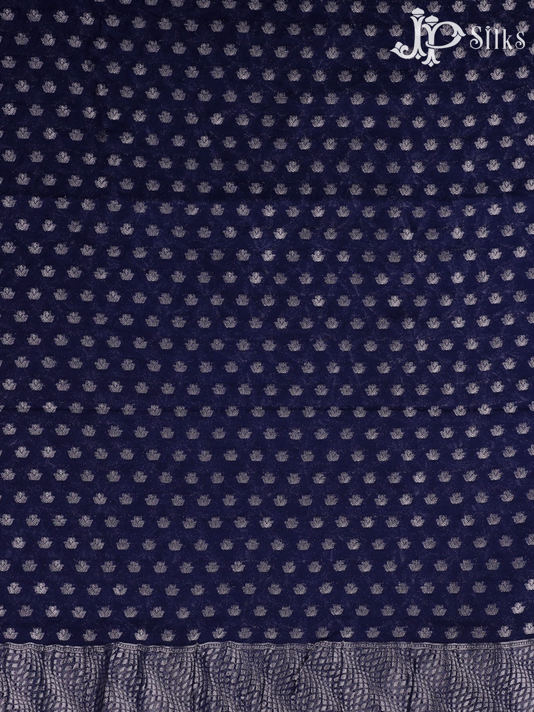 Navy Blue Geometric Pattern Banaras Georgette Fancy Saree - E5972 - View 2