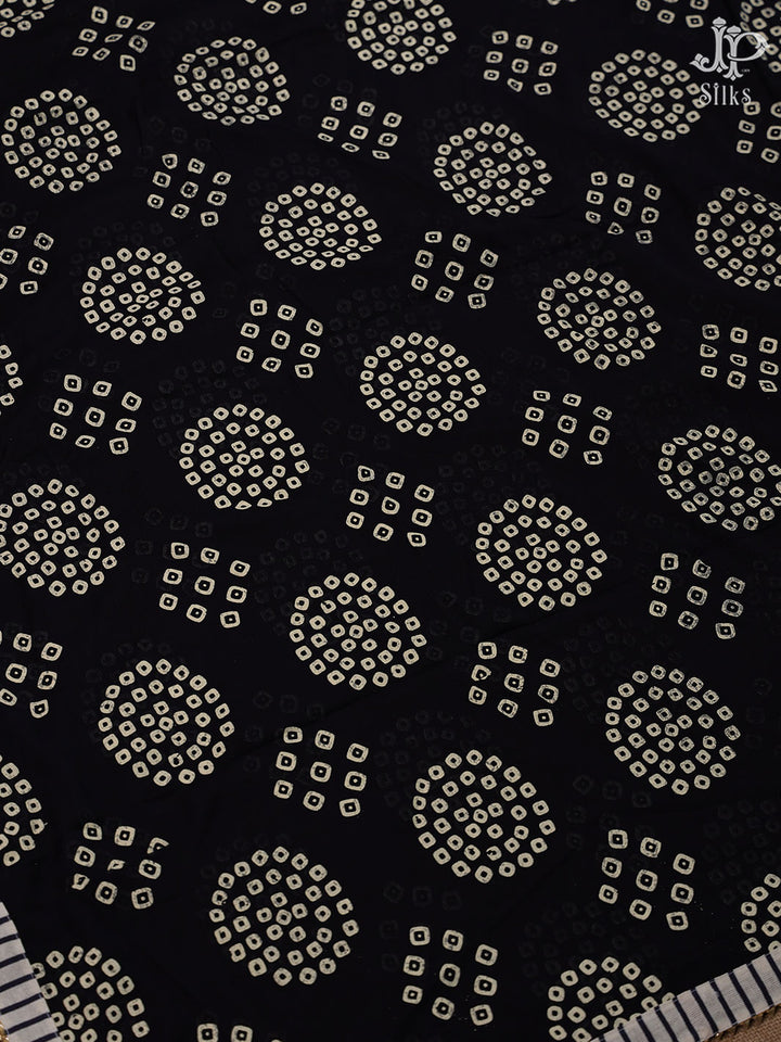Black and White Cotton Chudidhar Material - C4317 - View 3