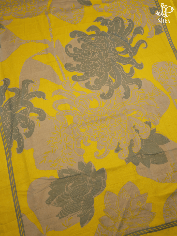 Yellow, White and Grey Cotton Chudidhar Material - E6164 - View 4