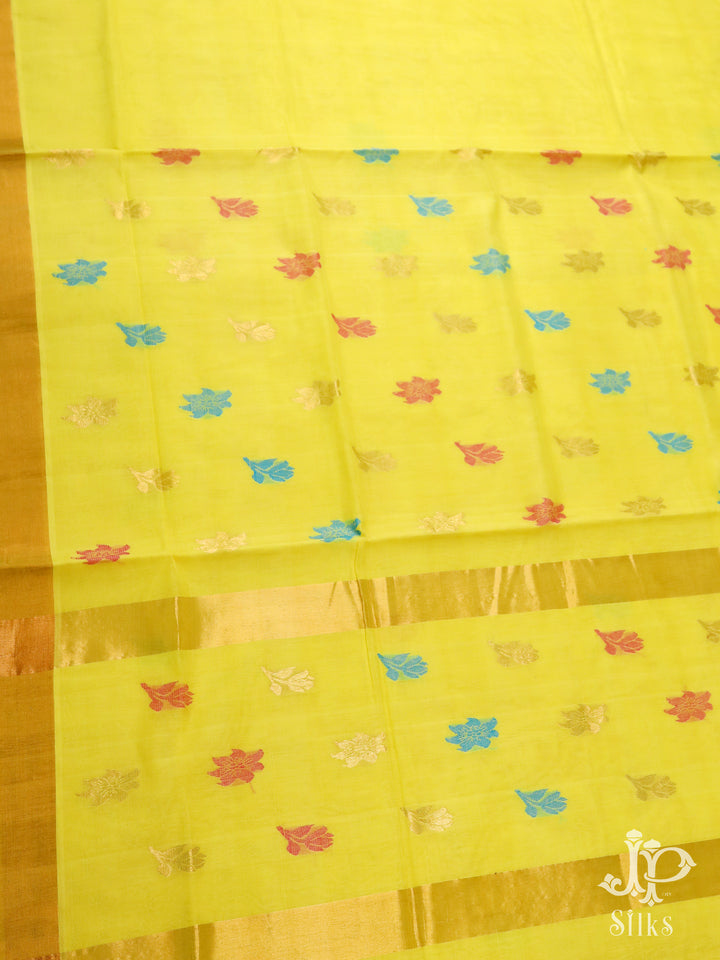 Yellow Venkatagiri Cotton Saree - D9838 -3