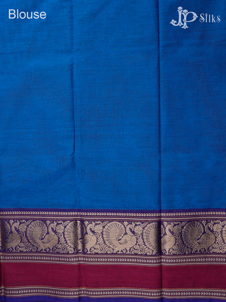 Blue Chettinad Cotton Saree - D9628
