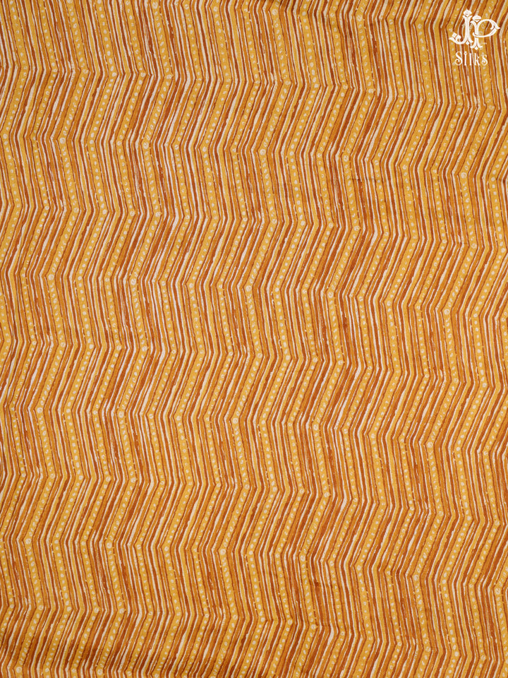 Yellow and White Cotton Chudidhar Material - C4379 - View 2
