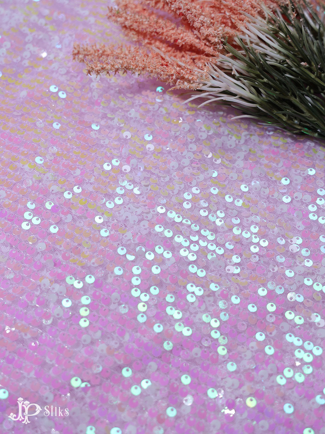 Baby Pink Net Fabric - E4206 - View 4