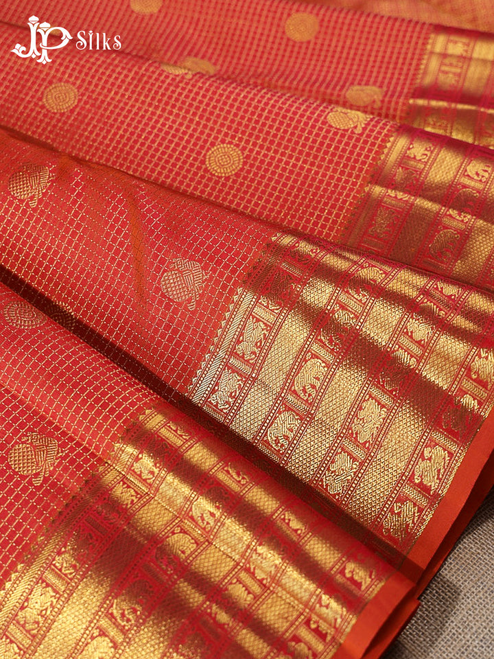 Orange Kanchipuram Silk Saree - G860
