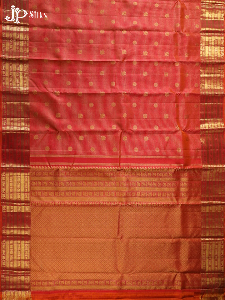 Orange Kanchipuram Silk Saree - G860