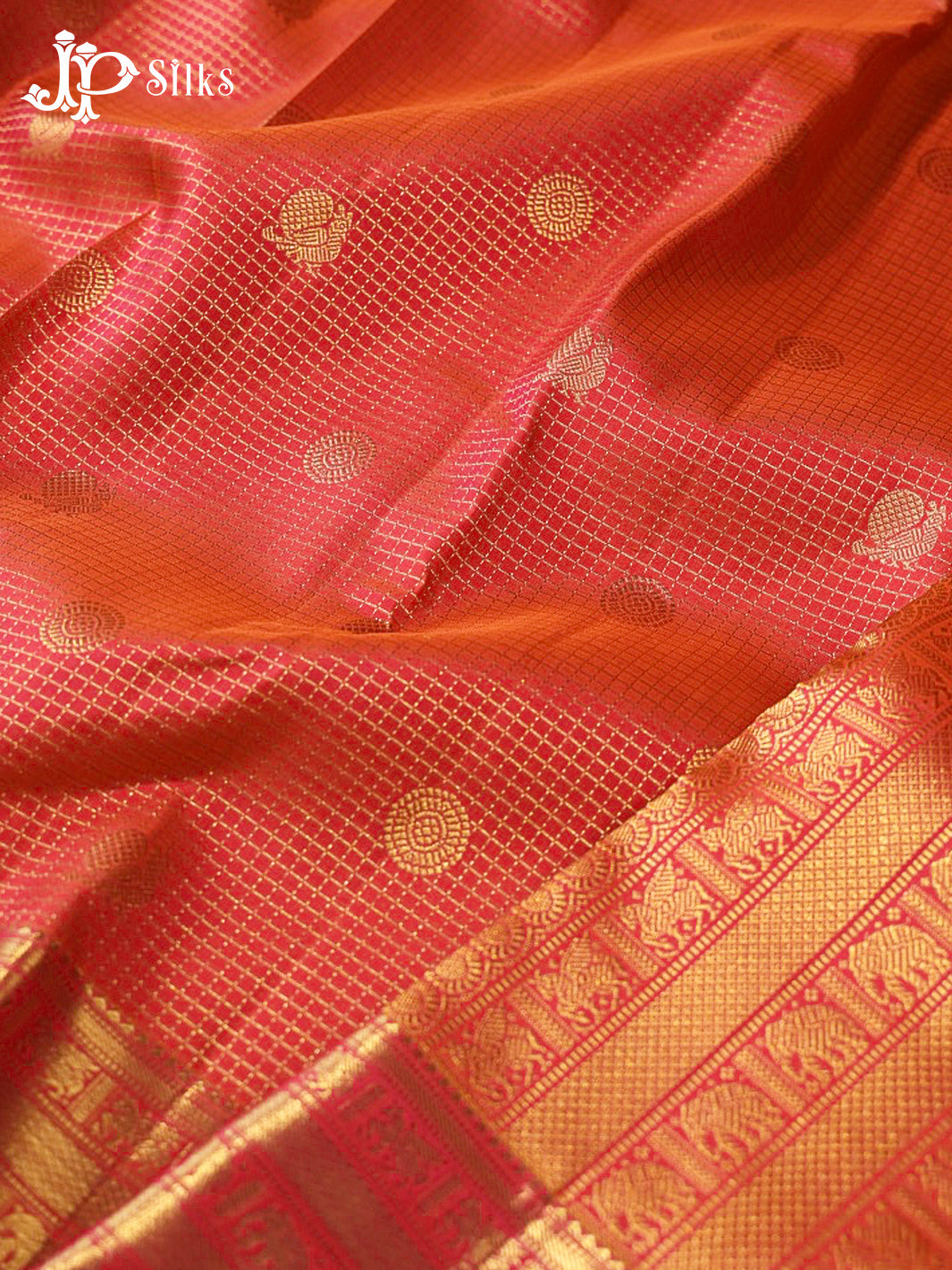 Orange Kanchipuram Silk Saree - G860