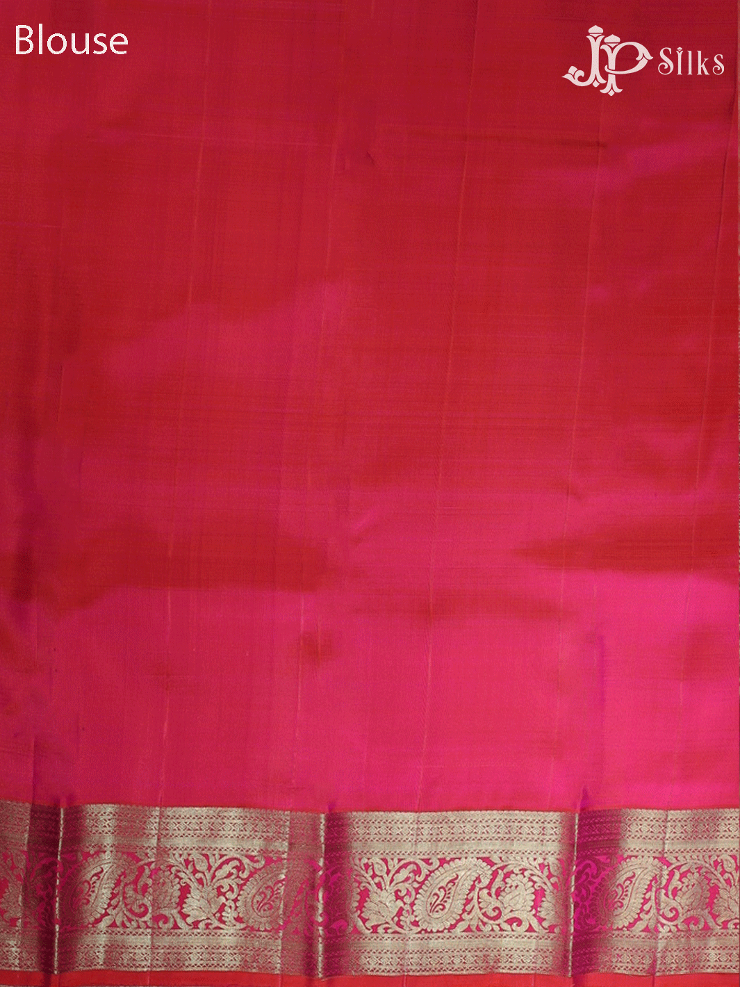 Pinkish Red Paisley Motif Kanchipuram Silk Saree - A1328 - View 2