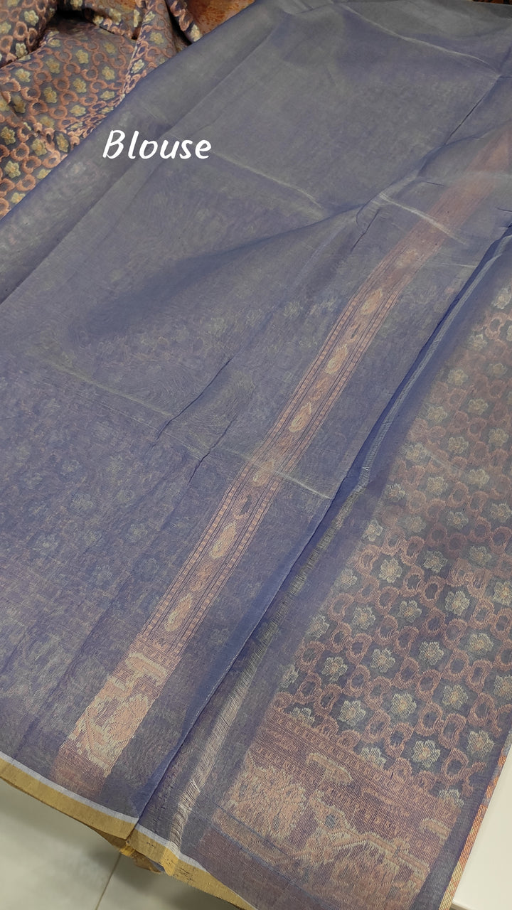 Lavender Thread weaving Semi Banarasi Saree - E941