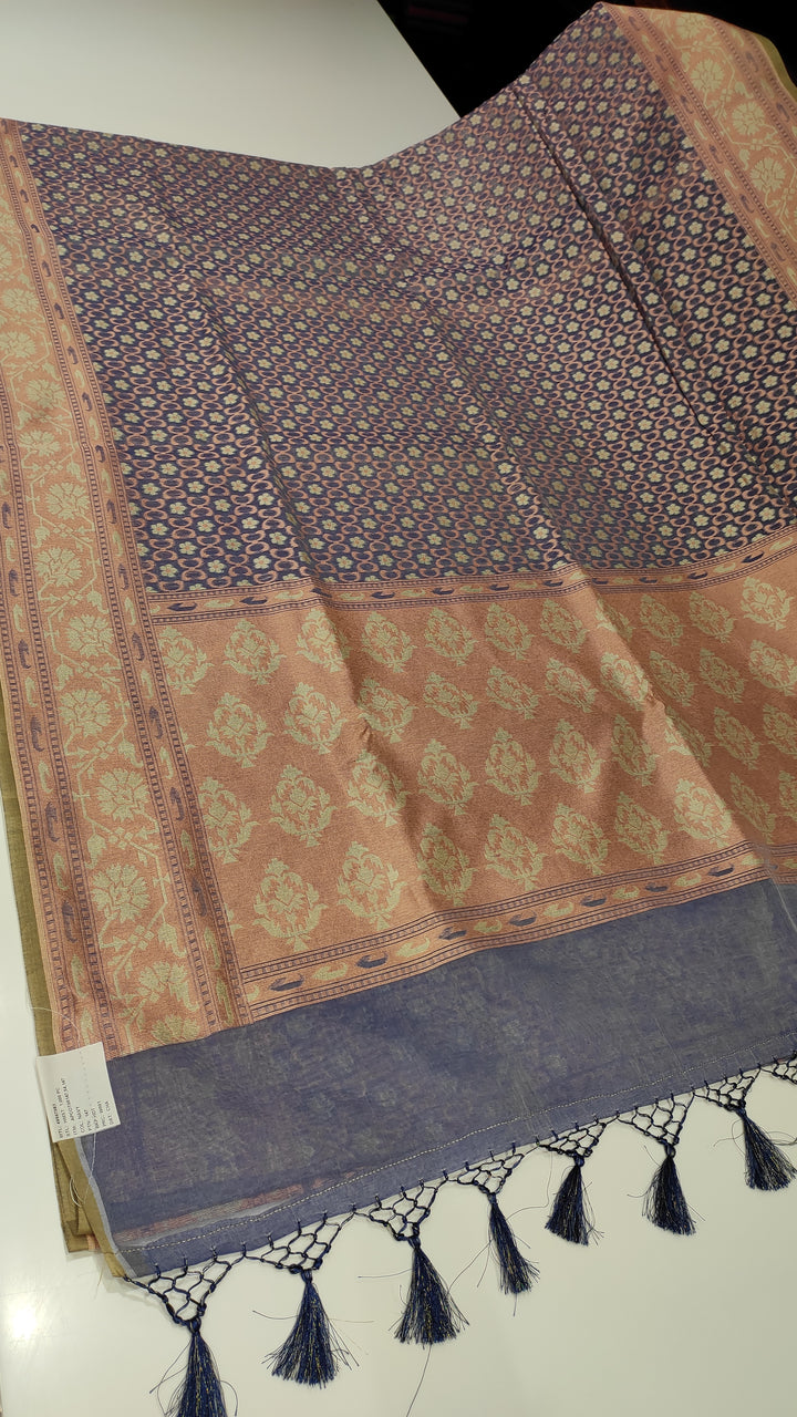 Lavender Thread weaving Semi Banarasi Saree - E941