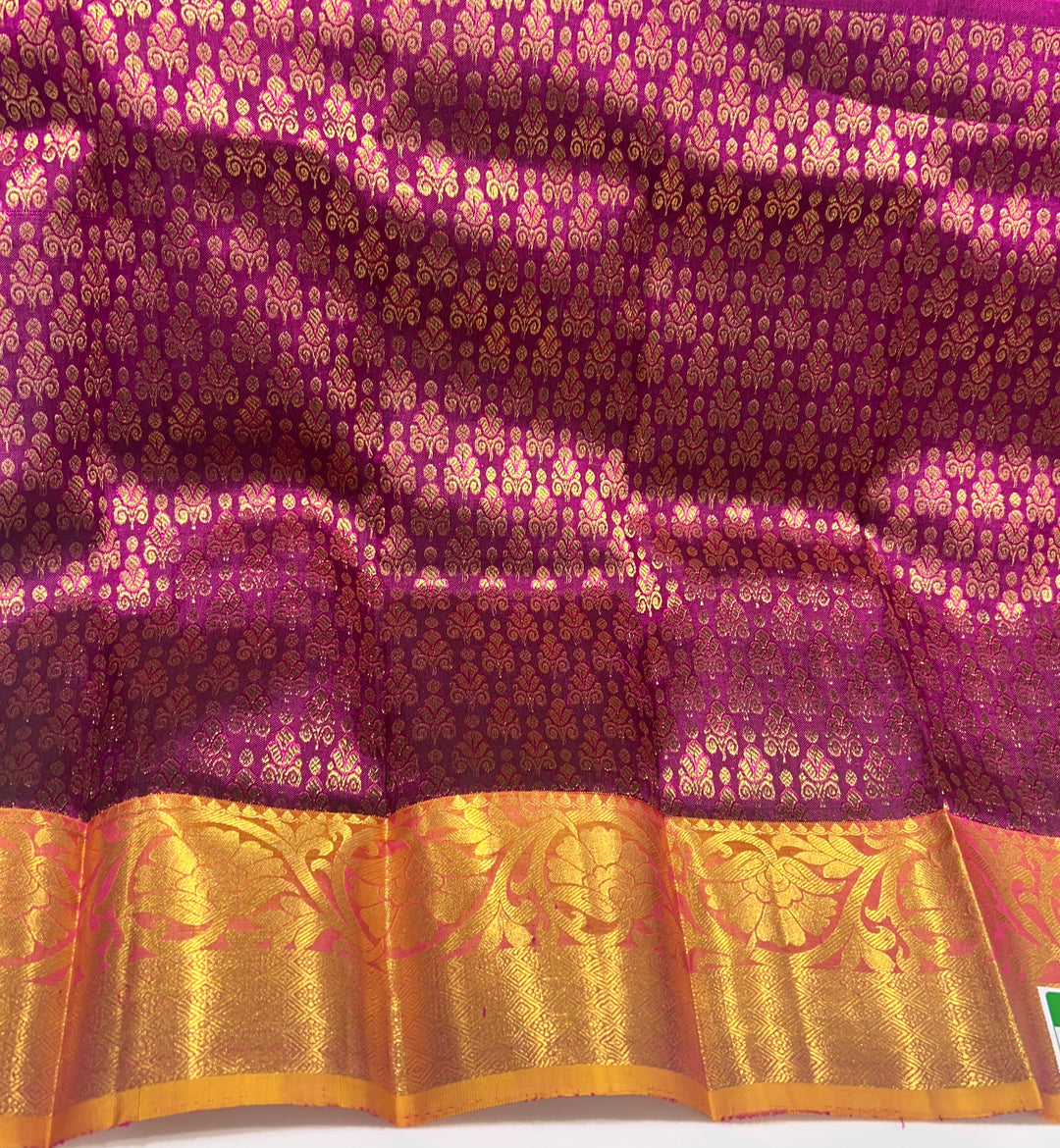 Violet with Mustard Pattu Pavadai - D5931 | 1 yr - 2 yr