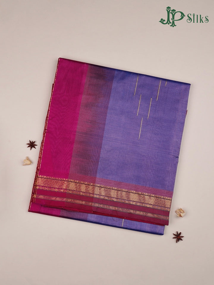 Lavender, Magenta And Pink Silk Cotton Saree - F3506