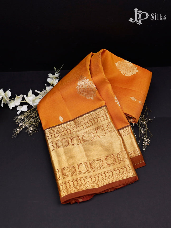 Mustard And Maroon Pure Silk Mixed Saree - G62