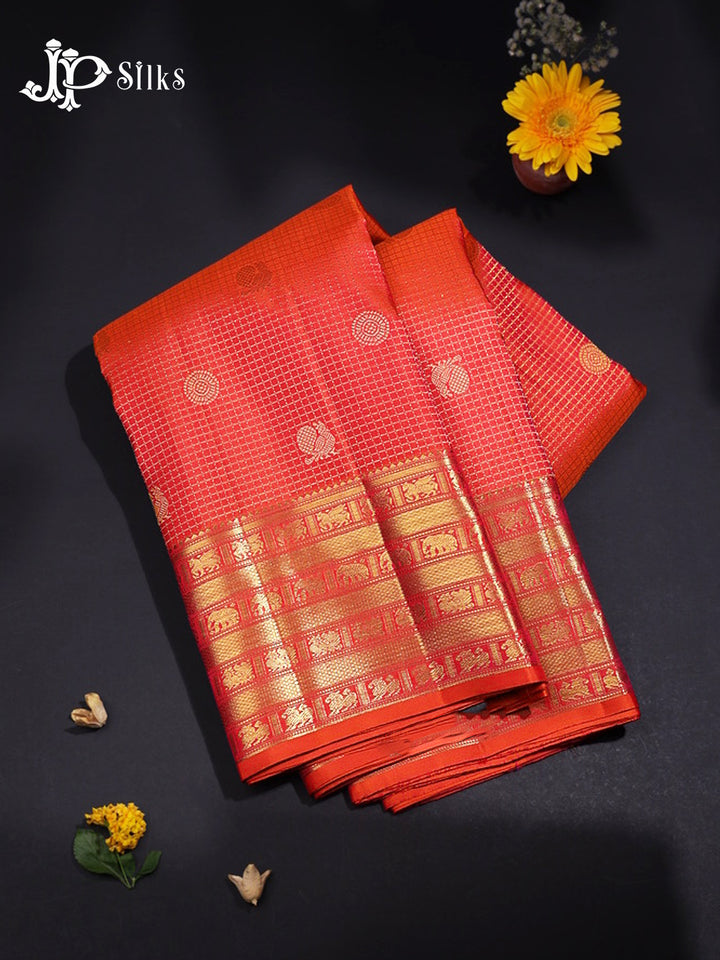 Orange Kanchipuram Silk Saree - G860