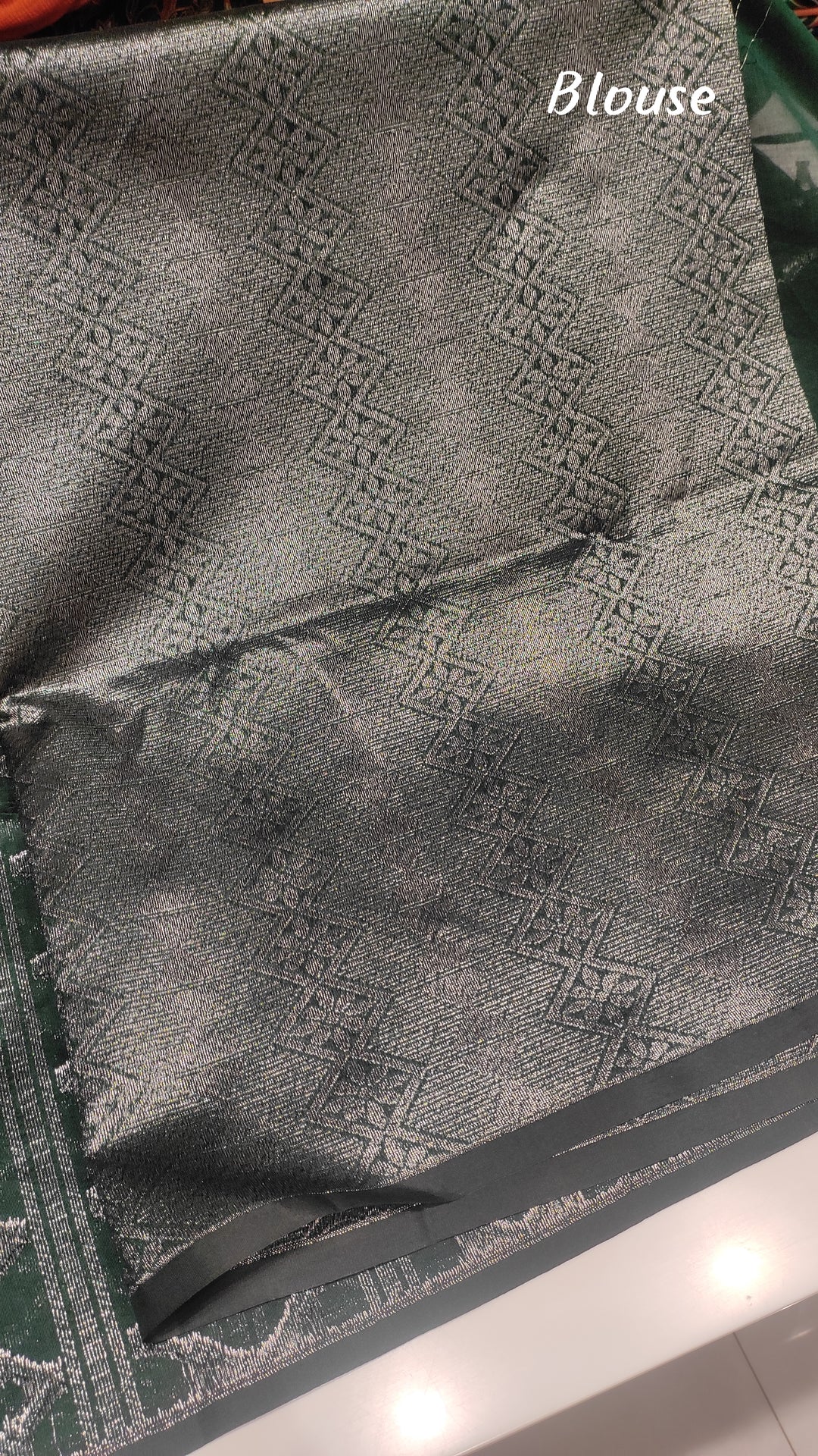 Bottle Green Semi Matka Saree - F3051