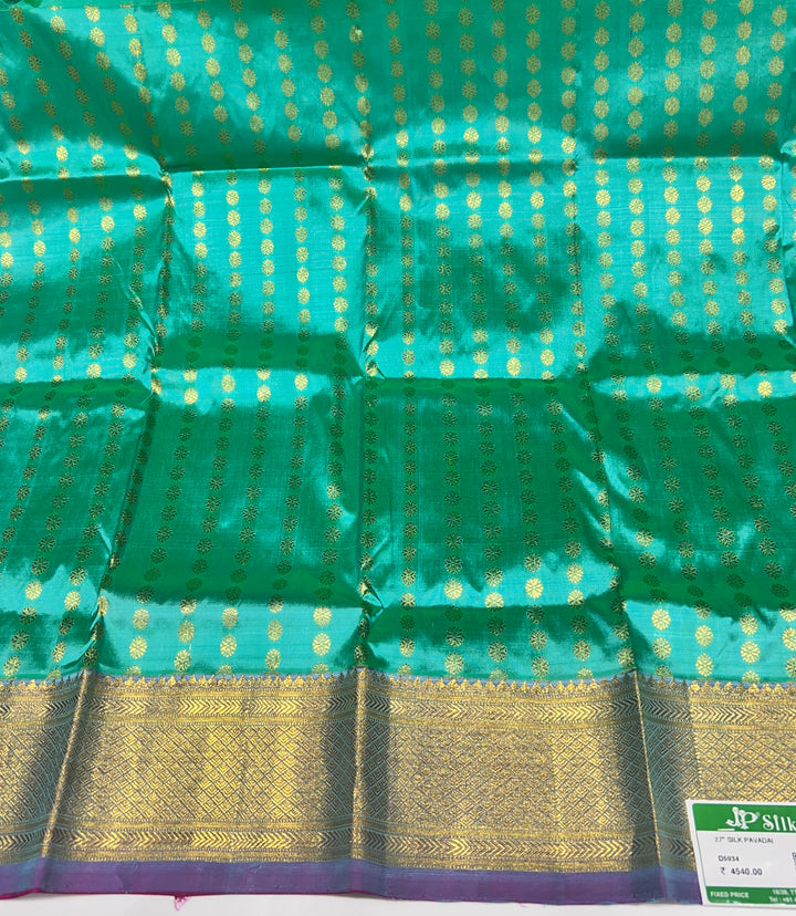 Green And Pink Pattu Pavadai - D5934 | 1 yr - 3 yr