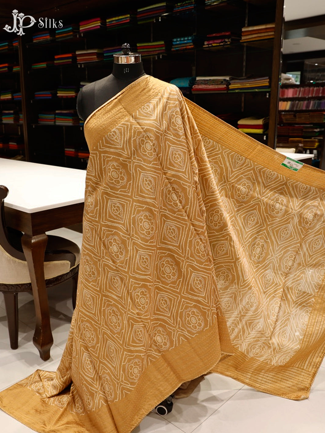 Gold Ochre Semi Tussar Saree - E3290-view2