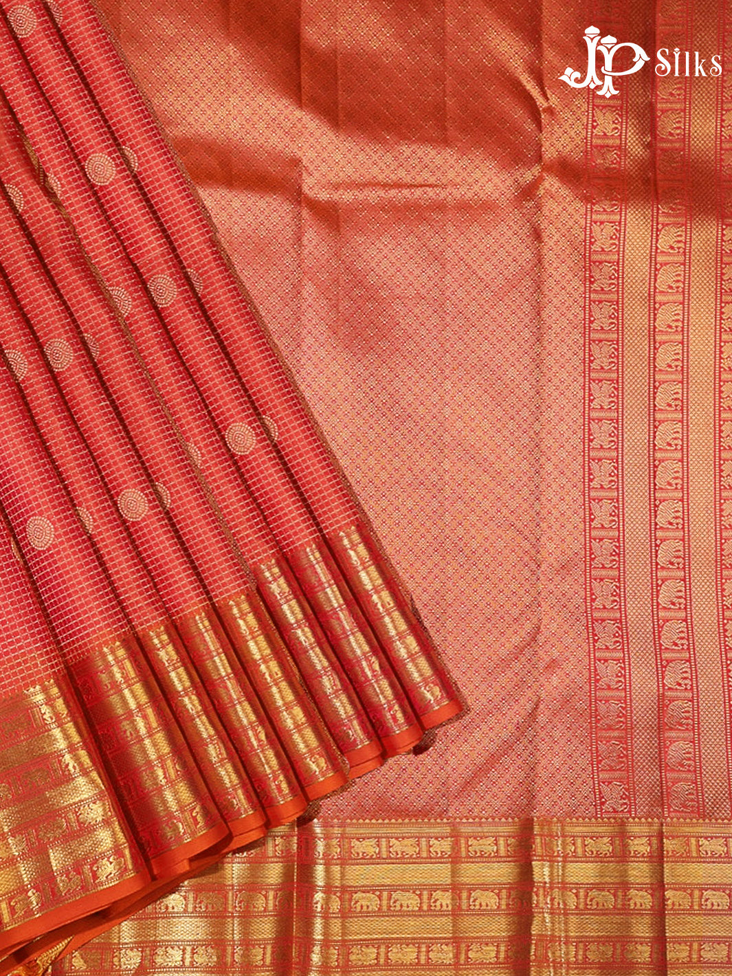 Orange Kanchipuram Silk Saree - G860