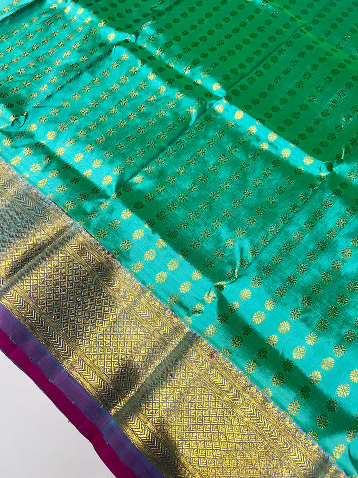 Green And Pink Pattu Pavadai - D5934 | 1 yr - 3 yr
