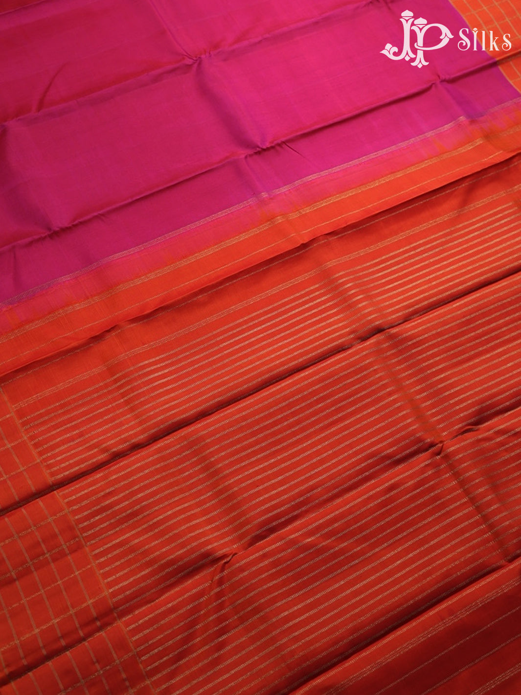 Pink and orange Kanchipuram Silk Saree - A469 - View 5