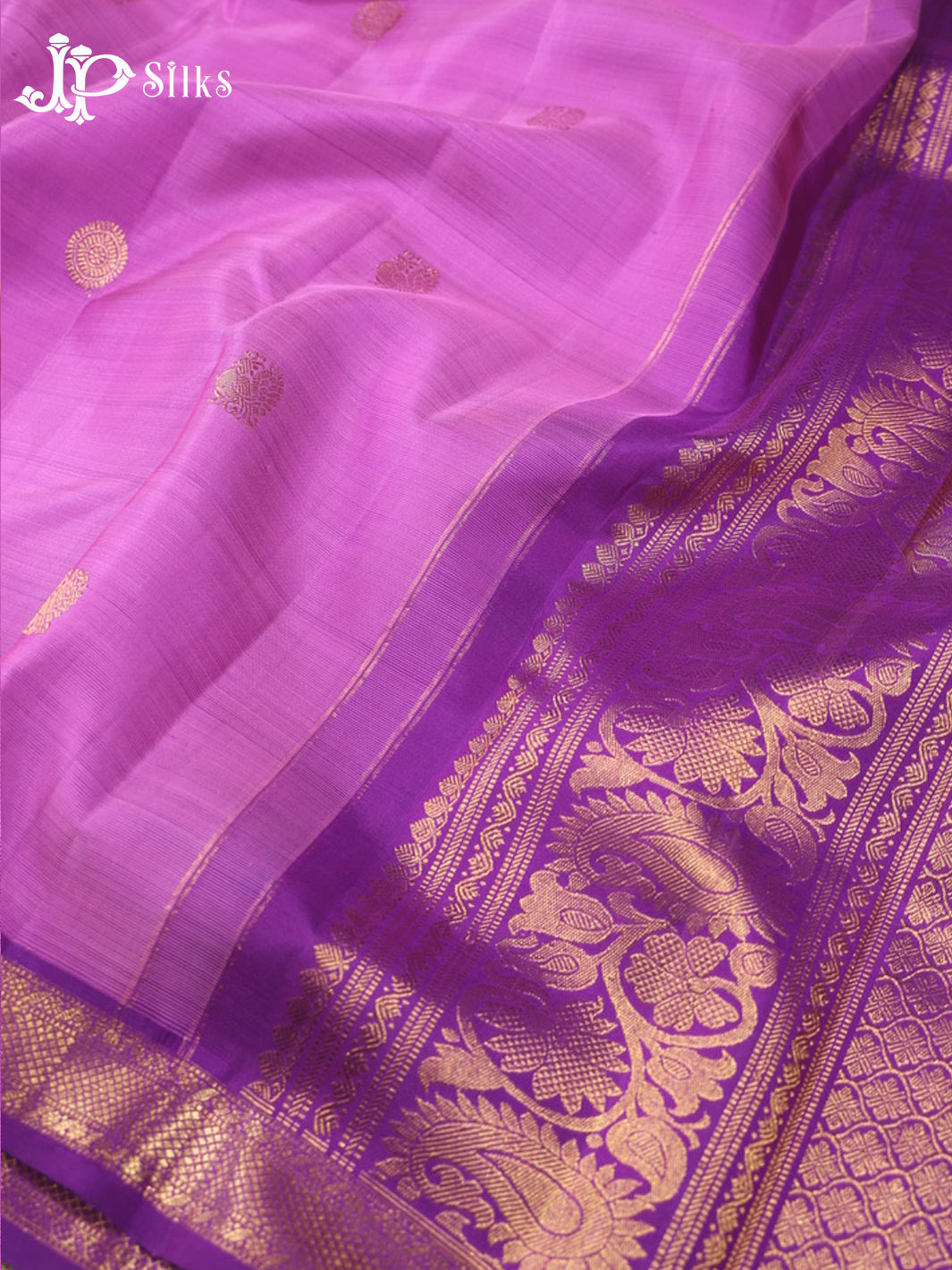 Light Magenta & Purple Kanchipuram Silk Saree - G864