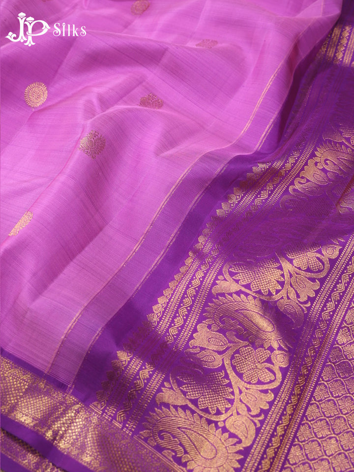 Light Magenta & Purple Kanchipuram Silk Saree - G864