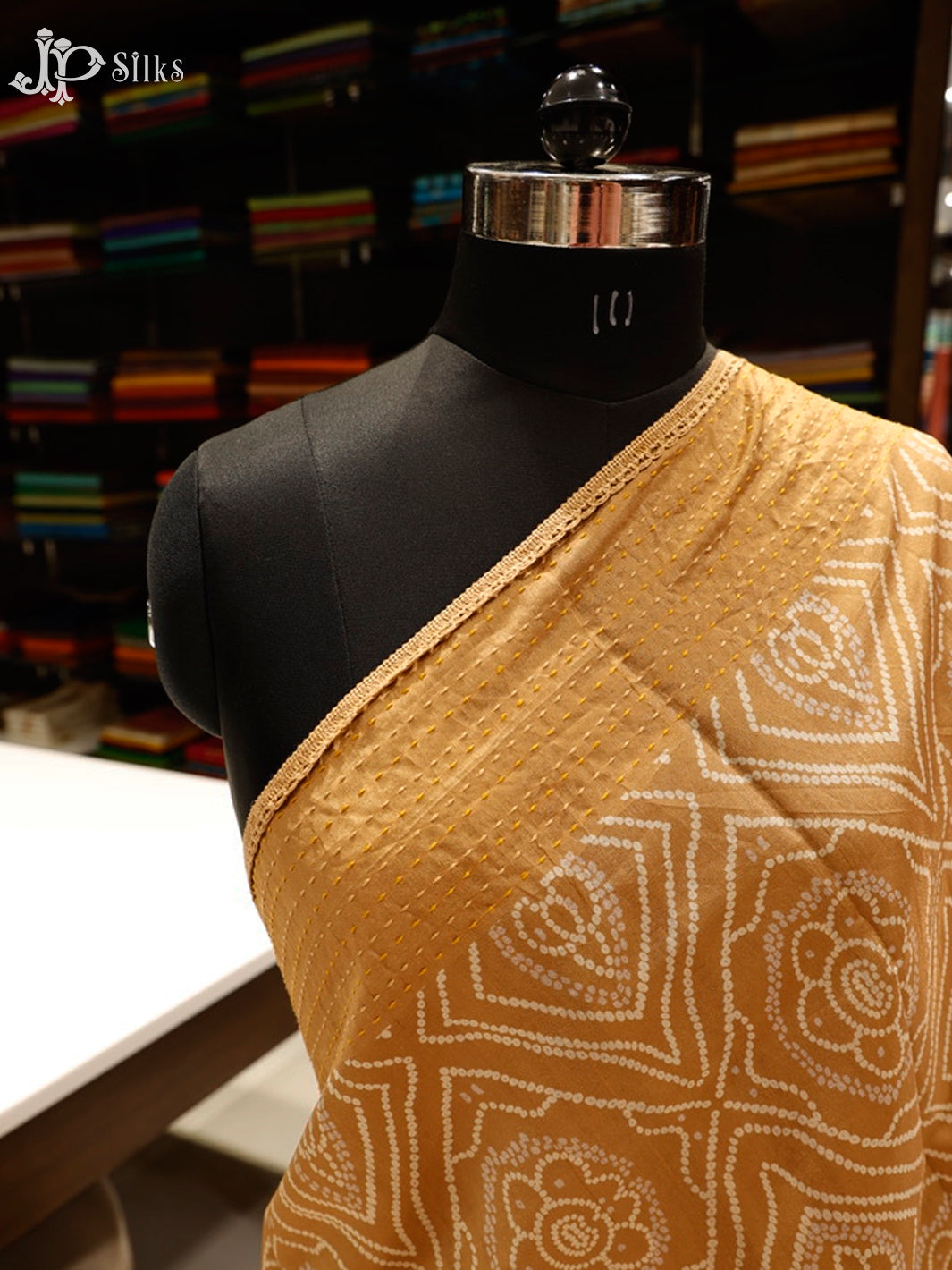 Gold Ochre Semi Tussar Saree - E3290-view3