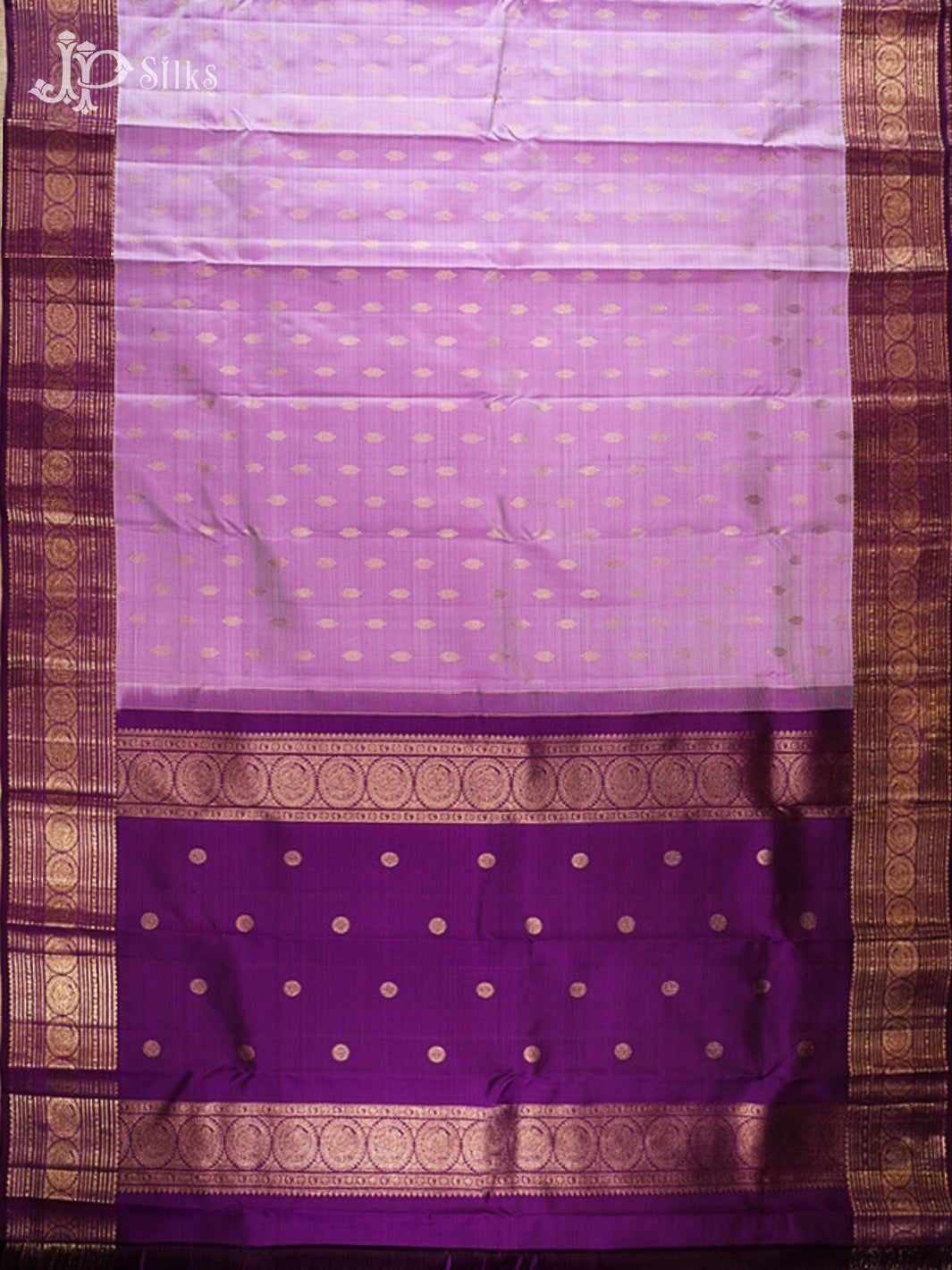Lavender & Deep Purple Kanchipuram 2G Zari Silk Saree - G866