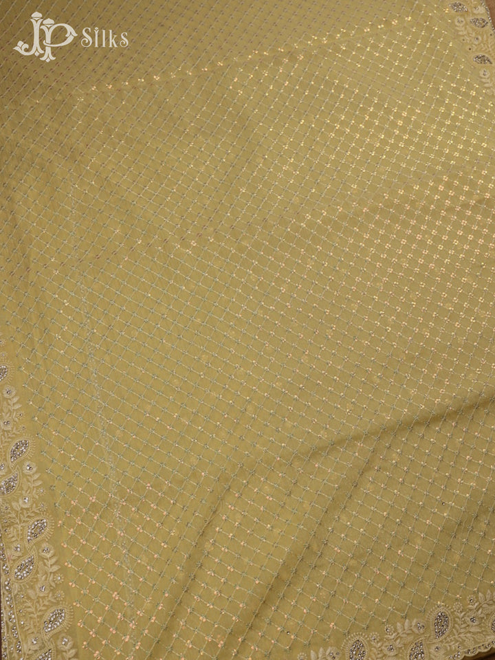 Light Yellow Georgette Designer Saree - E5416 - View 3