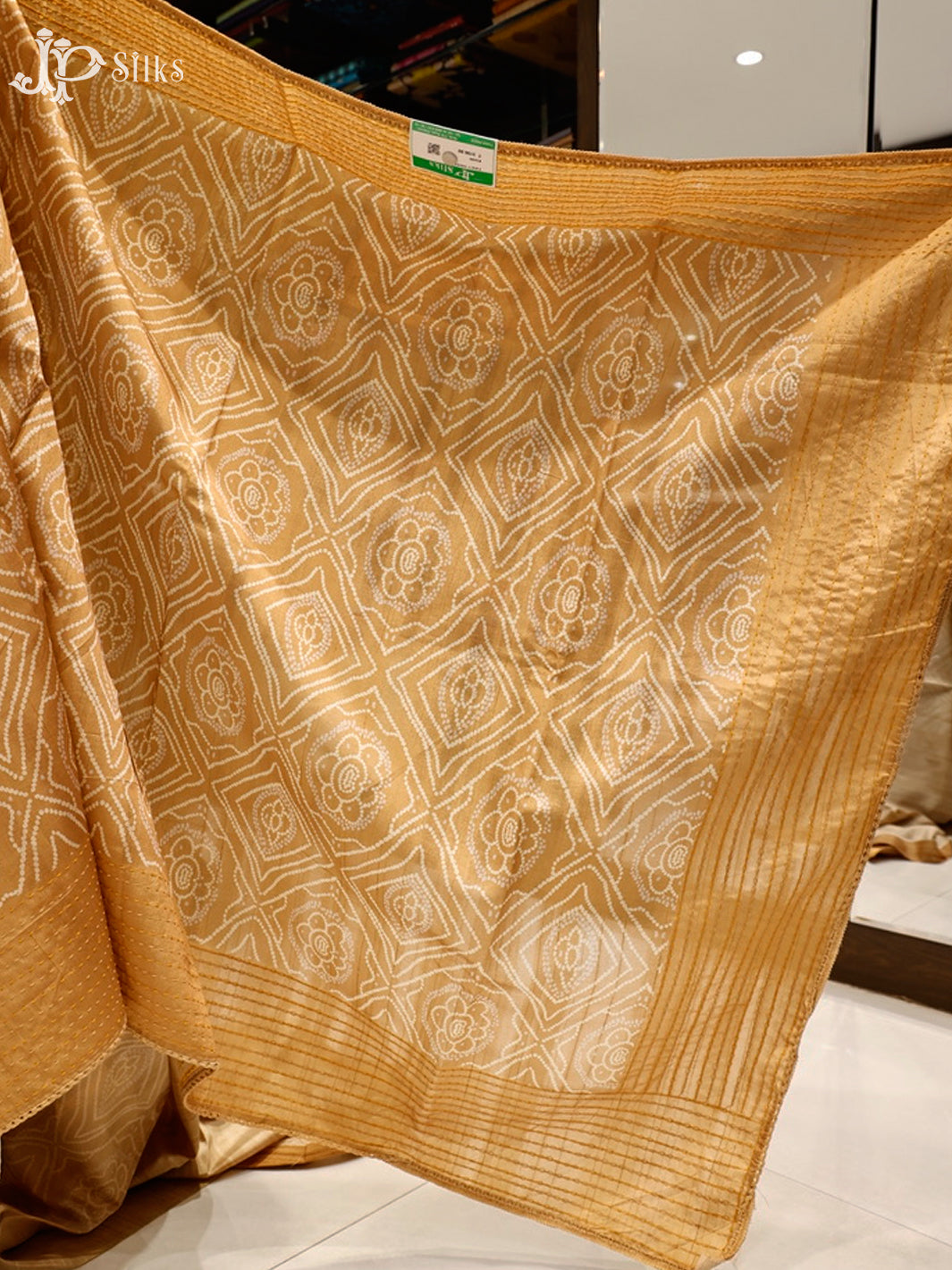 Gold Ochre Semi Tussar Saree - E3290-view4