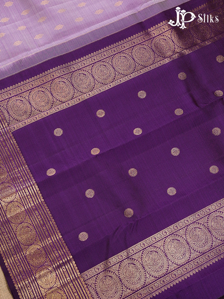 Lavender & Deep Purple Kanchipuram 2G Zari Silk Saree - G866