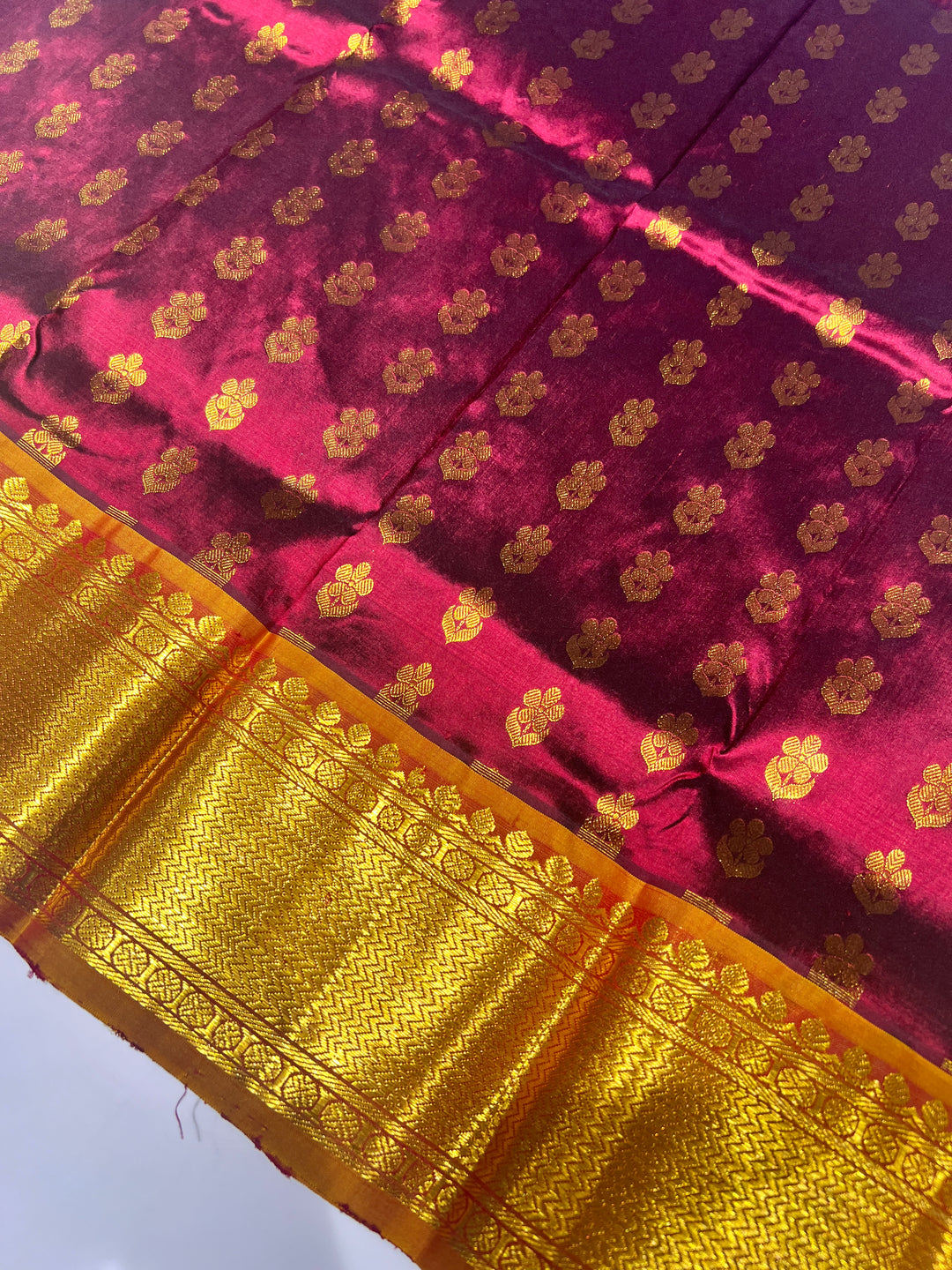 Violet with Mustard Pattu Pavadai - D5933 | 1 yr - 3 yr