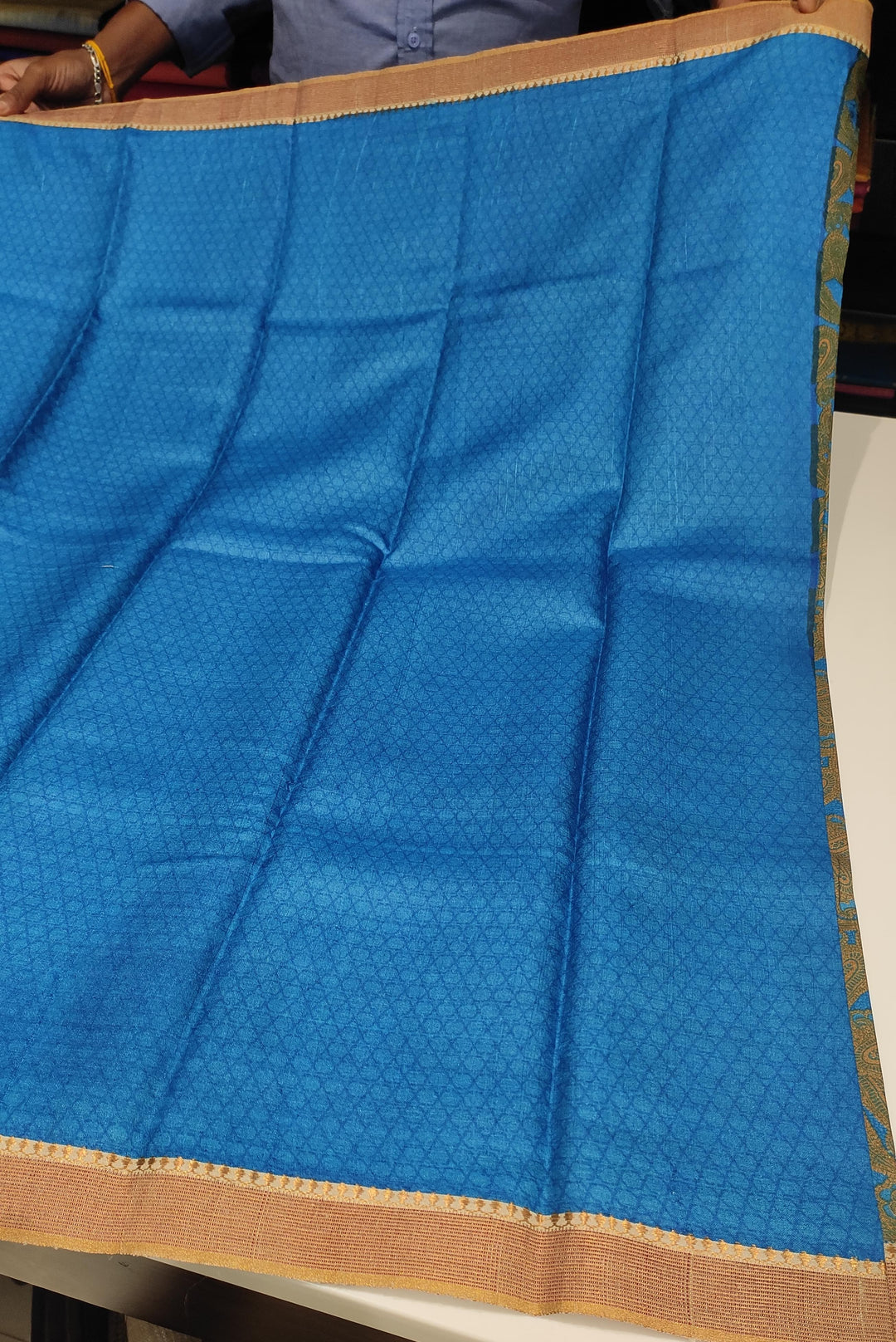 Blue Tussar Silk Saree - A3088