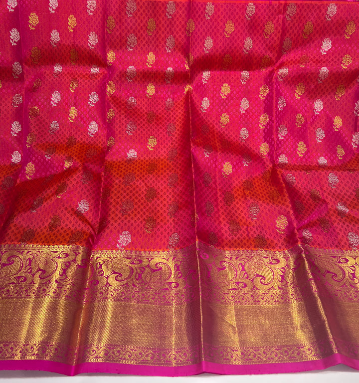 Red And Pink Pattu Pavadai - D5935 | 1 yr - 3 yr