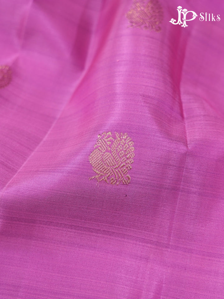 Light Magenta & Purple Kanchipuram Silk Saree - G864