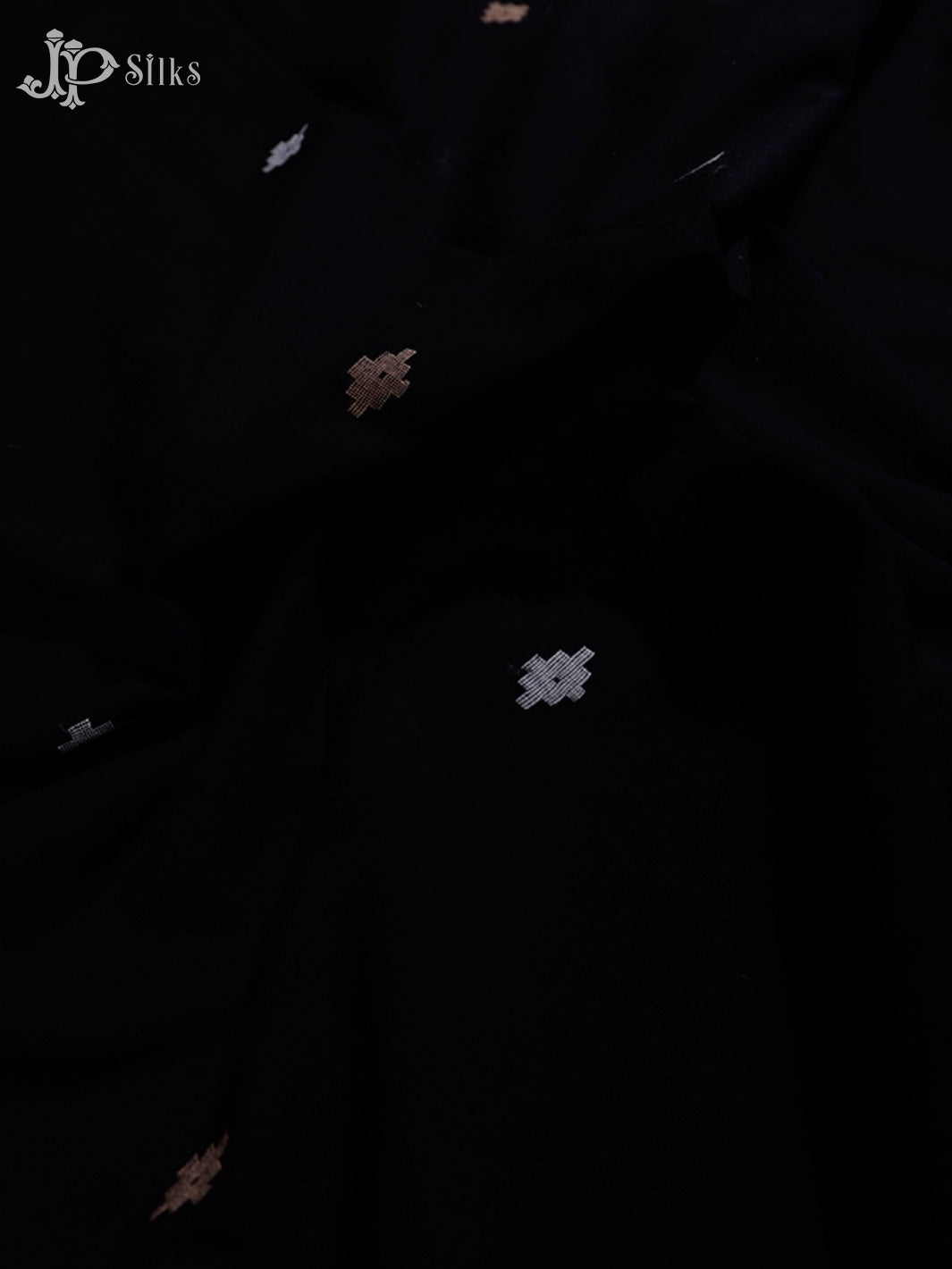 Black Khadi Cotton Saree - G16-view3