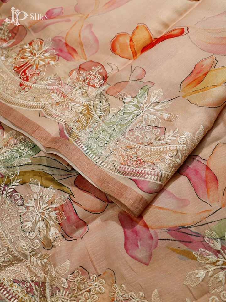 Peach Semi Tussar Saree - E5575-view3