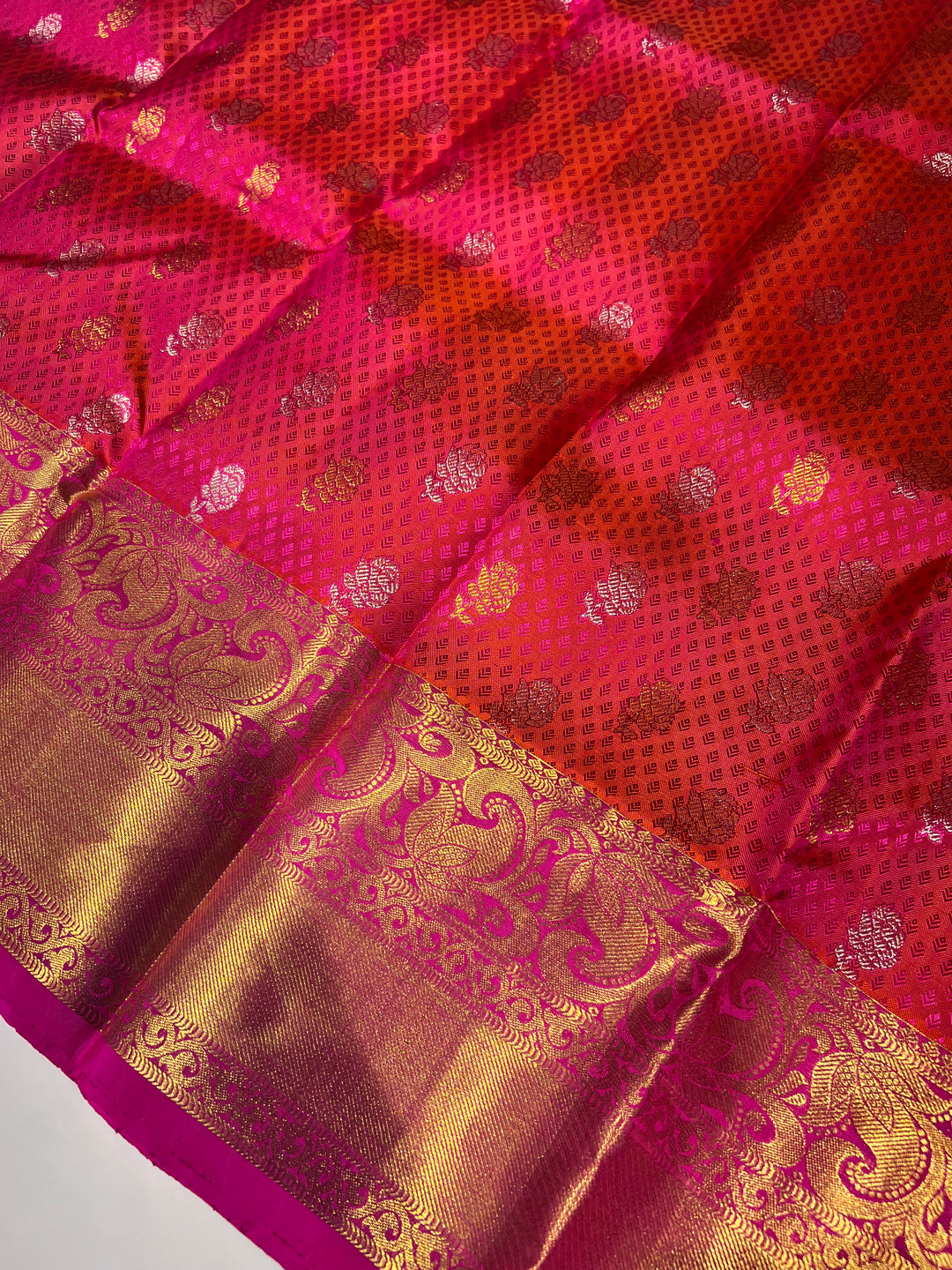 Red And Pink Pattu Pavadai - D5935 | 1 yr - 3 yr
