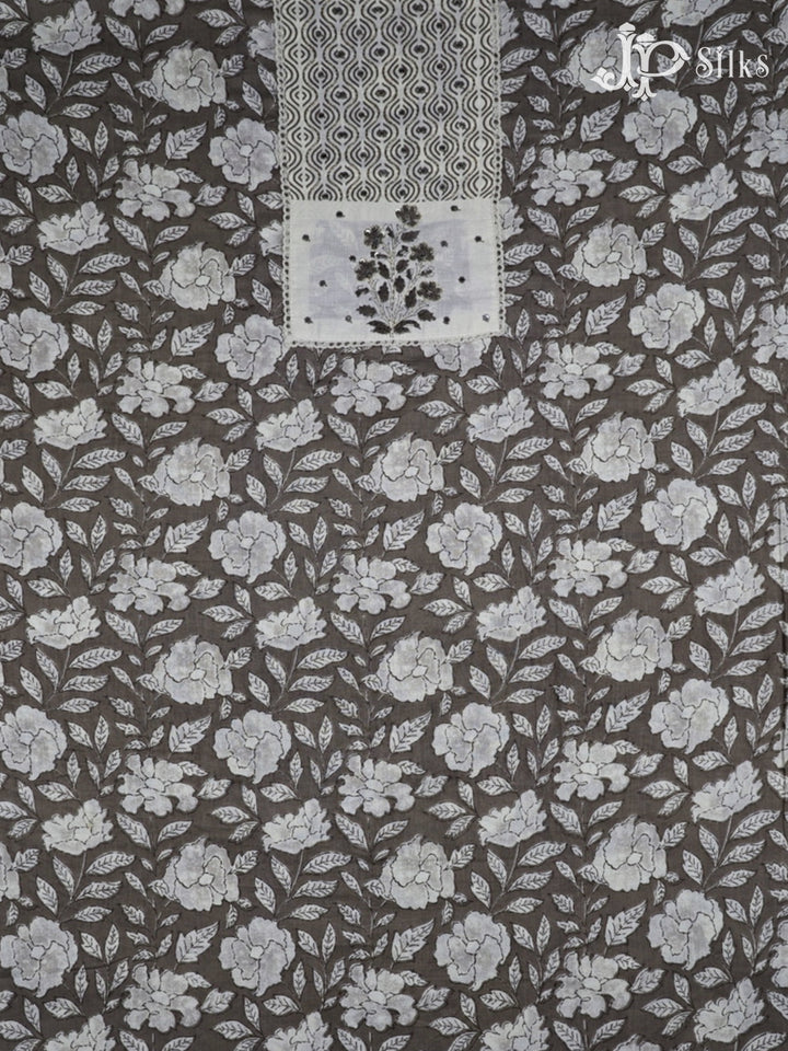 White and Light Grey Chudidhar Material - F26 - View 2