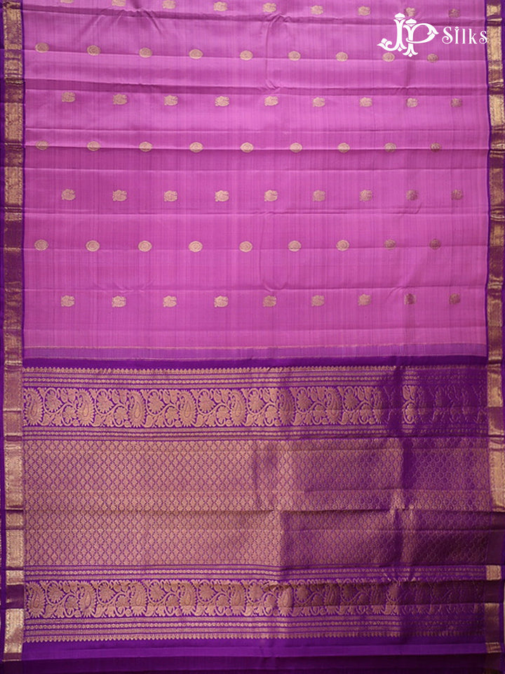 Light Magenta & Purple Kanchipuram Silk Saree - G864