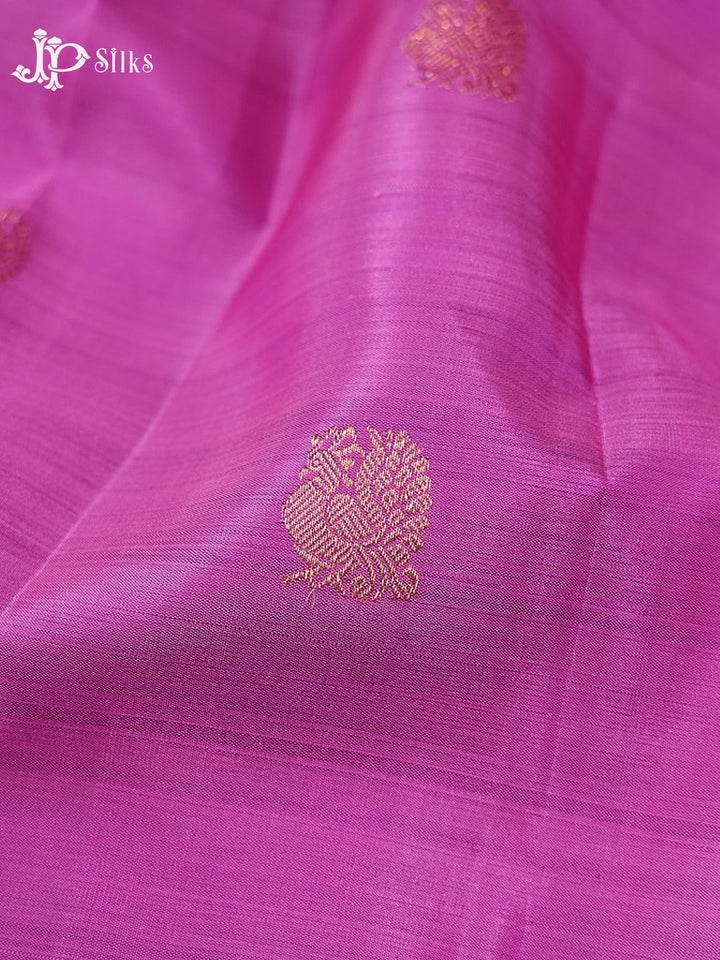 Light Magenta & Purple Kanchipuram Silk Saree - G864