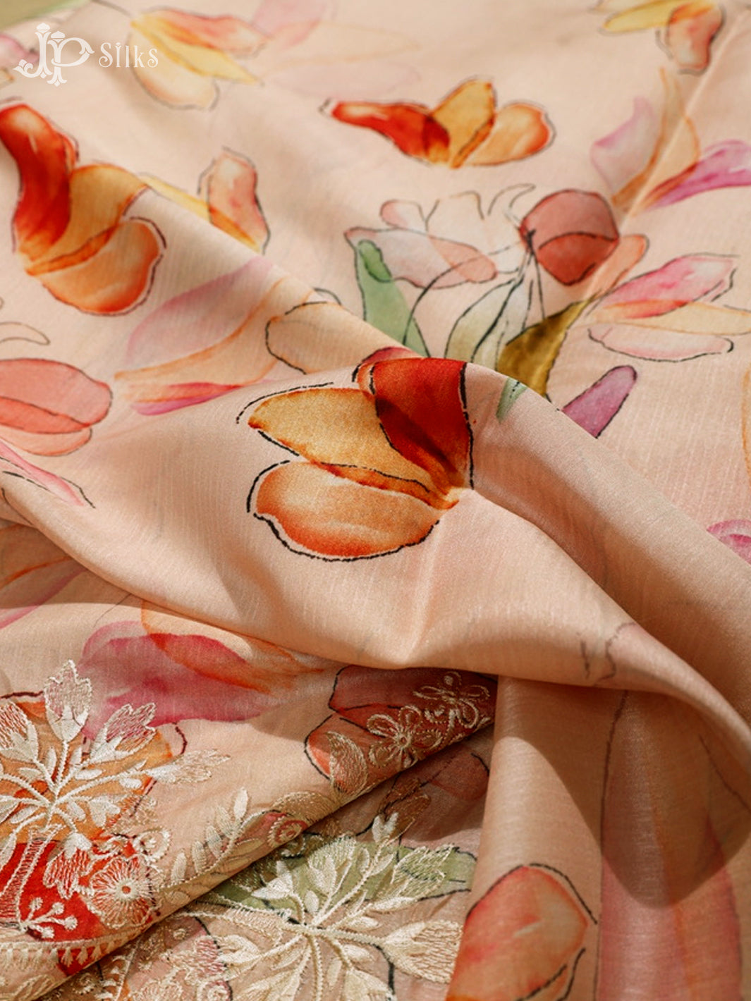 Peach Semi Tussar Saree - E5575-view4